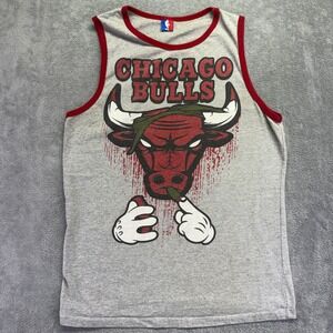 NBA Chicago Bulls Michael Jordan 23 Graphic Tank Top Gray Mens Medium